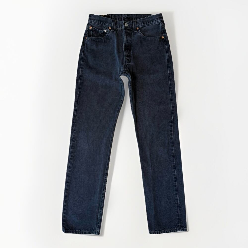 Vintage Levis 501 Jeans 28 Black Made In USA 90s Straight Leg Denim New York